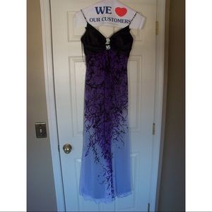 Purple, Black and White Formal Prom Gown